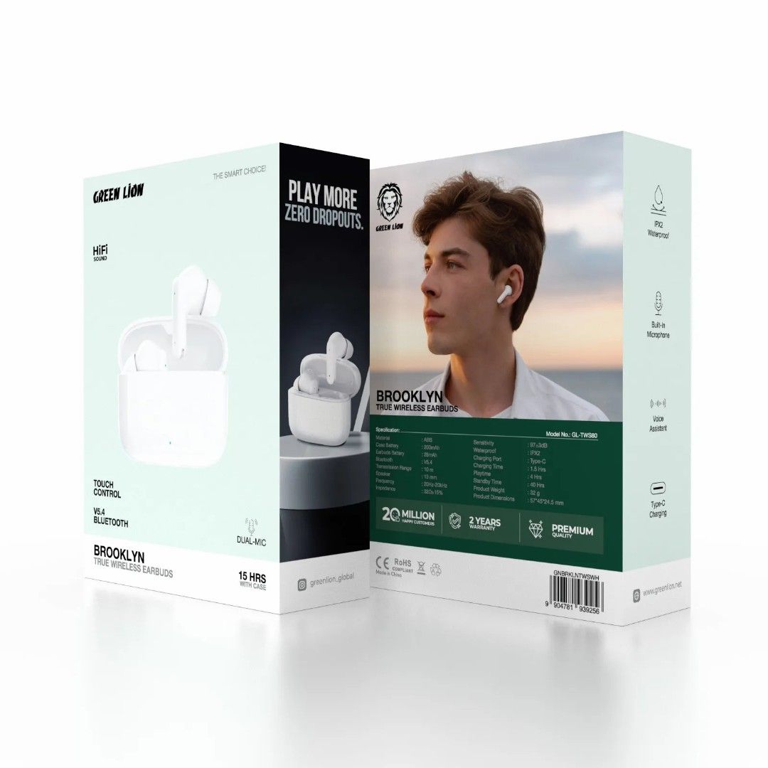 Green Lion Brooklyn True Wireless Earbuds