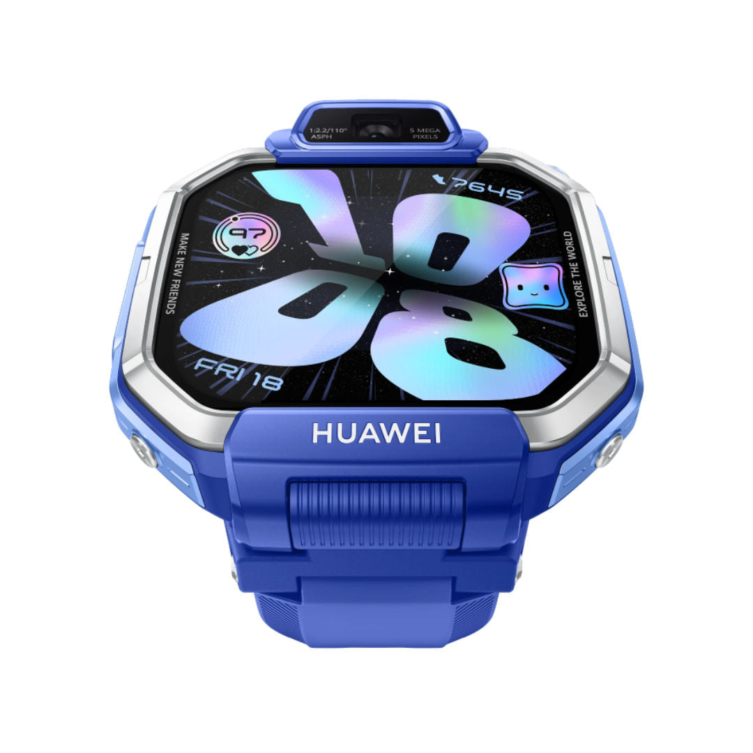 ساعة «Huawei Watch KIDS X1» الذكية - تصميم قابل للدوران 360 درجة، تحديد الموقع عبر نظام GPS، مكالمات الفيديو، كاميرات مزدوجة، شاشة AMOLED مقاس 1.82 بوصة