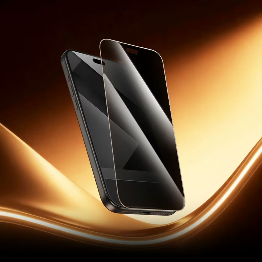 Hoco A44 Stainless Steel Frame Full Screen Anti-Spy Tempered Glass for iPhone 18 Pro Max, Privacy Protection, Stainless Steel Frame