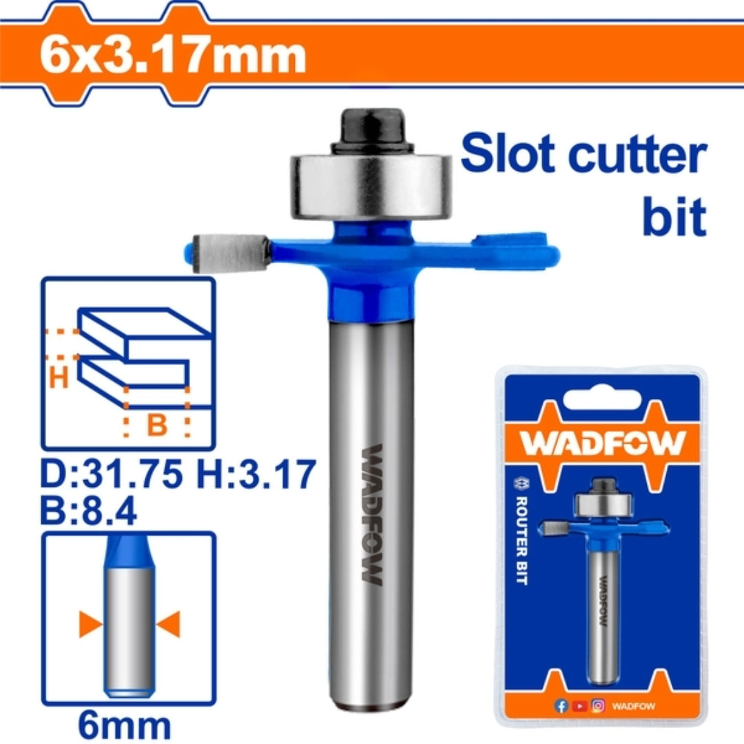 WADFOW Router Bit Slot Cutter, 6mm Shank