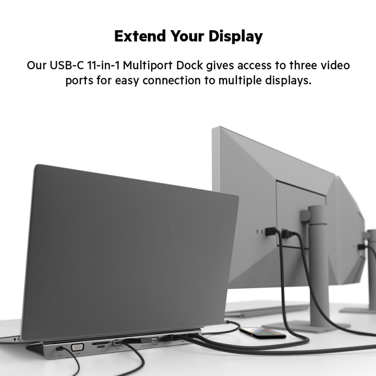Belkin Connect USB-C 11 in 1 Multiport Dock, Grey