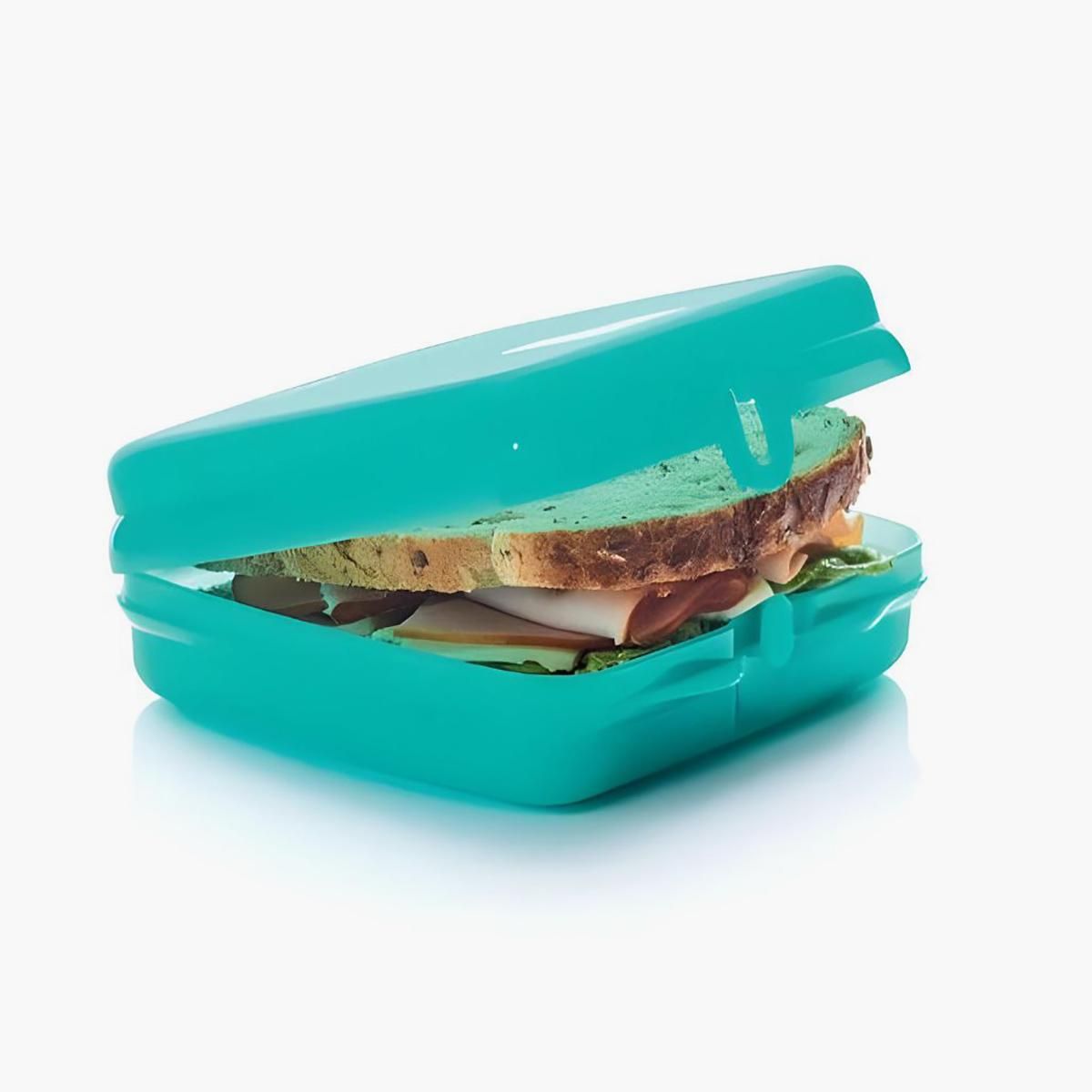 Tupperware Eco Sandwich Keeper Square, Reusable Lunch Box With Snap Closure