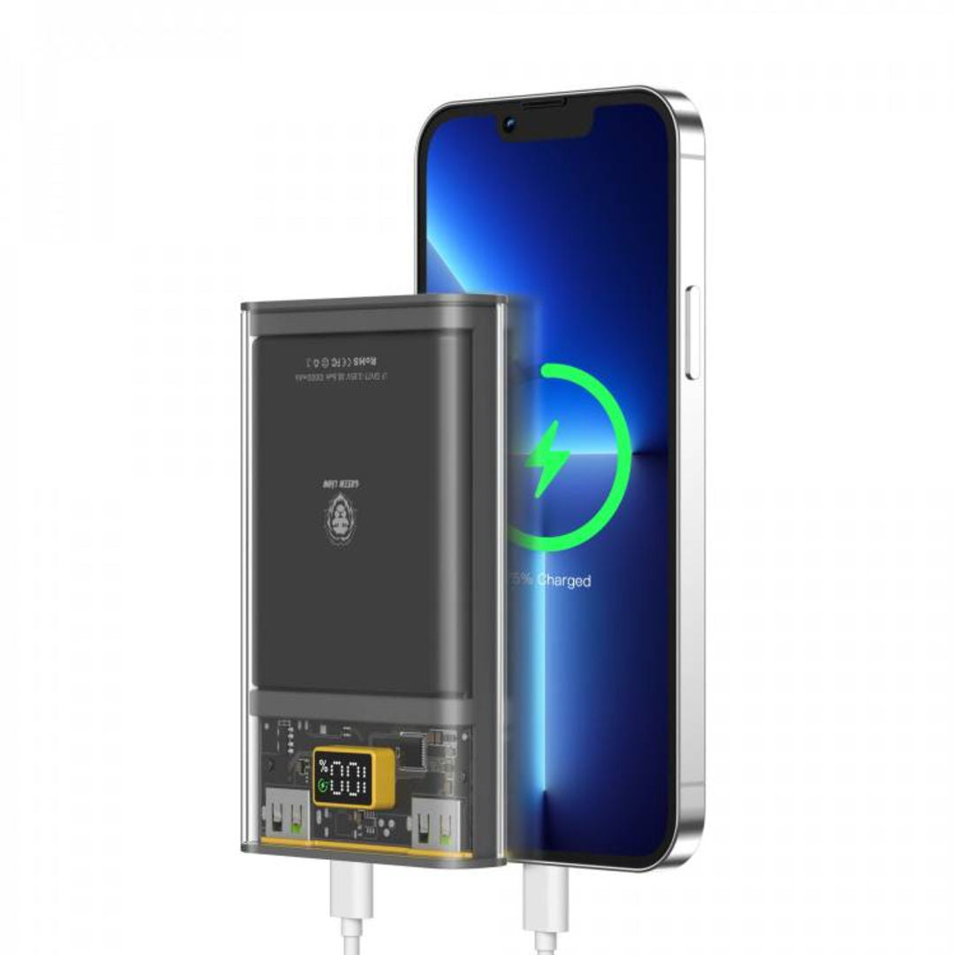 Green Lion Super Fast Transparent Power Bank 10000mAh, QC 22.5W + PD 20W, Clear