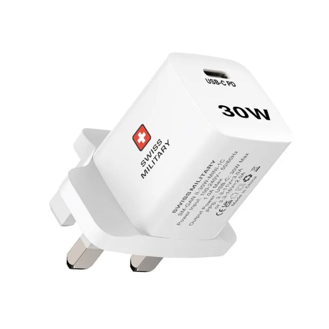 Swiss Military GaN II 30W Super Mini Wall Charger, White