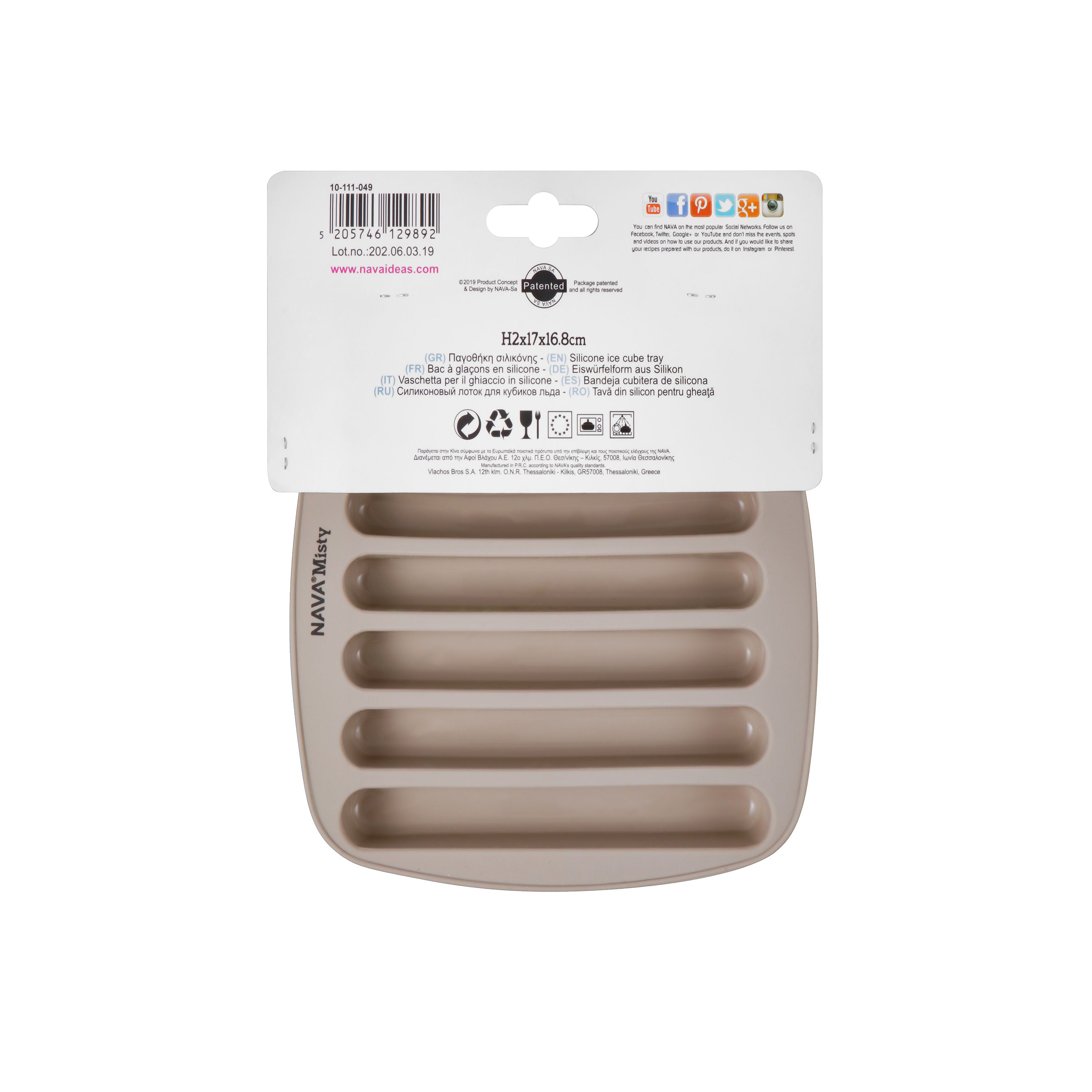 NAVA Silicone Ice Cube Tray, Misty, 17cm