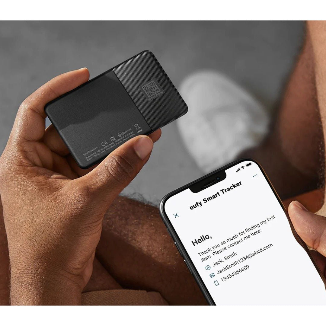 Eufy Security SmartTrack Card by Anker, Apple Find My Compatible, Ultra-Thin Item Finder, Black