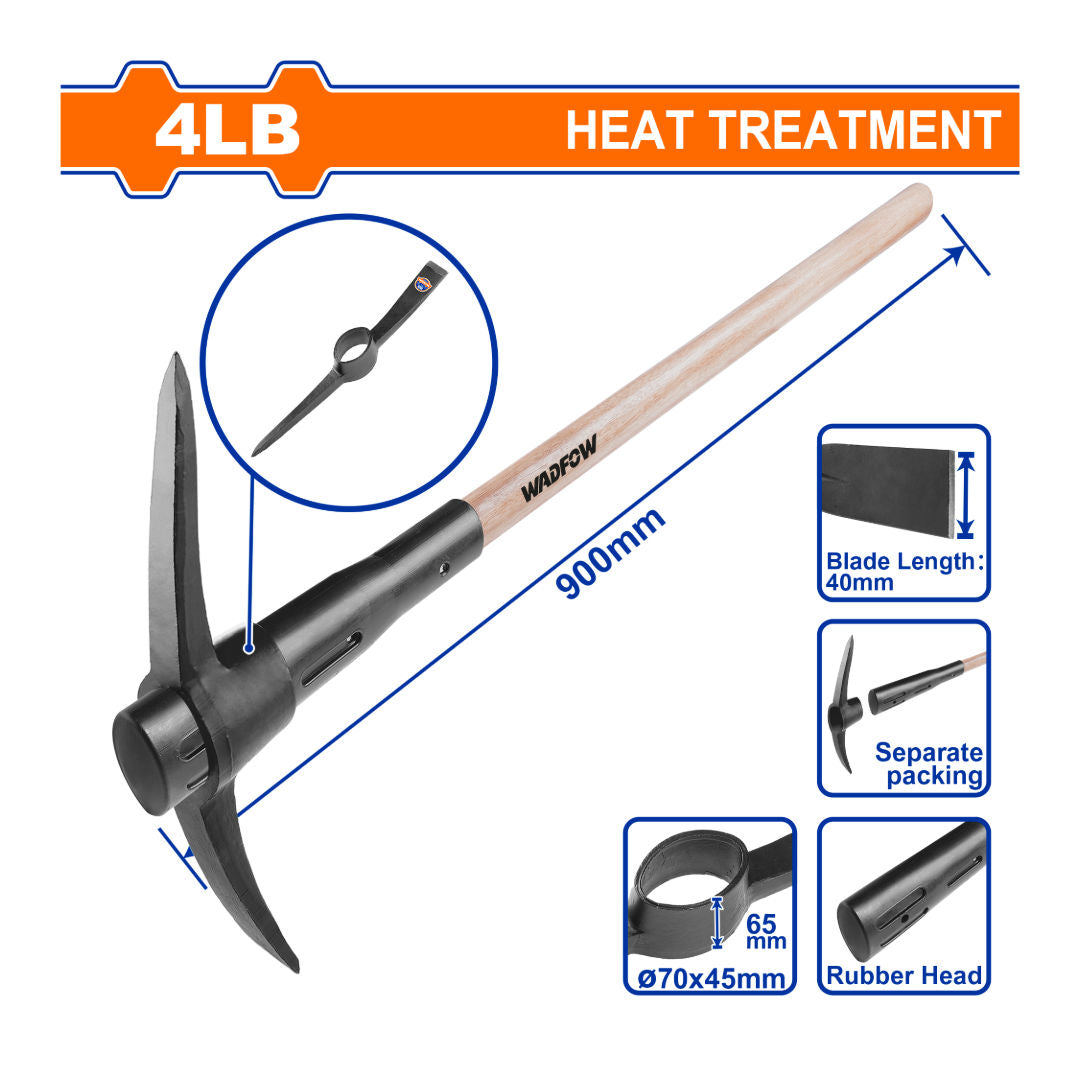 WADFOW Pick Mattock With Wooden Handle