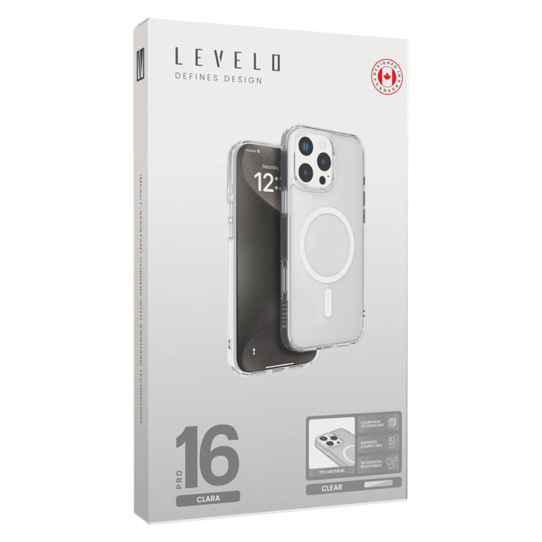 Levelo MagSafe Clara Case for iPhone 16 Pro Max, Clear