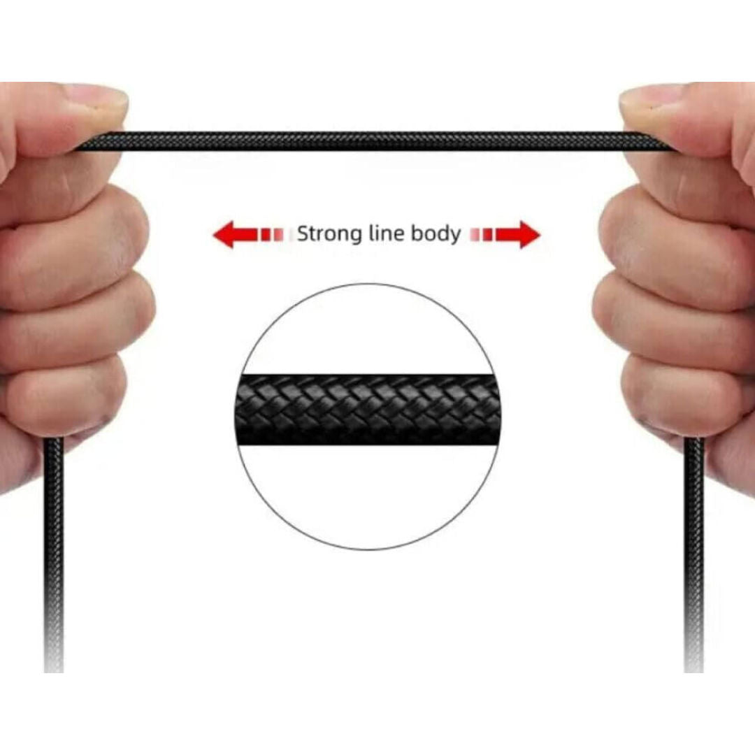 EpicArma 60W USB-C to USB-C Nylon Braided Fast Charging Cable, 1M, Black