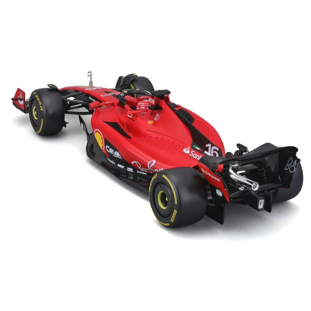 Bburago Formula 1, Racing Ferrari SF-23 #16, Charles Leclerc Die-Cast Car, Red, 1:18