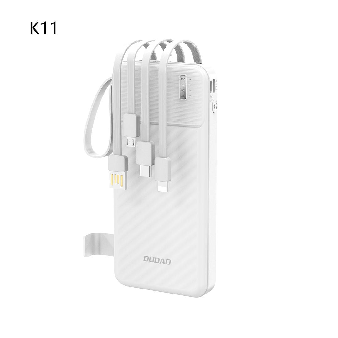 DUDAO K11 Multi Gunctional Power Bank 10000mAh, White