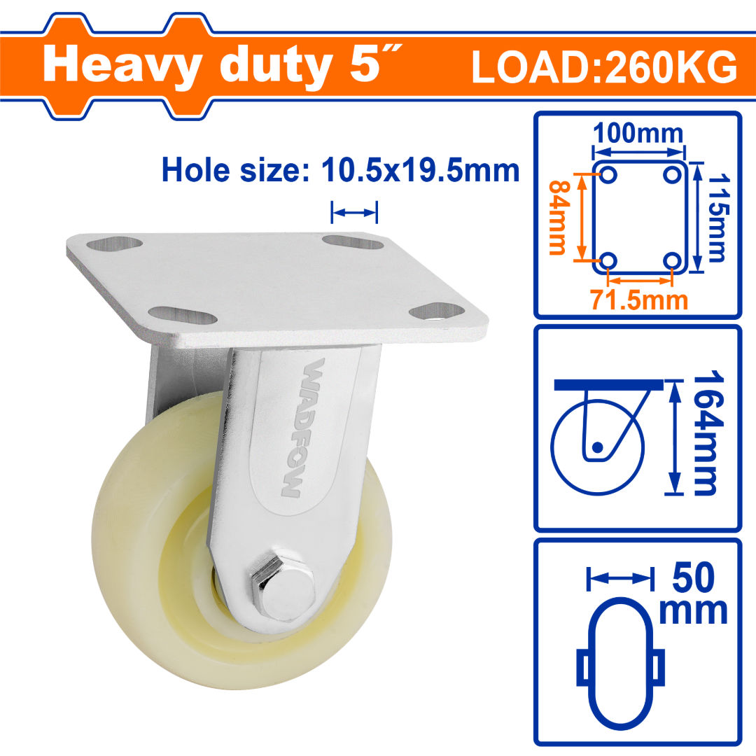 WADFOW PP Caster Wheels, Rigid & Swivel Series, Light & Heavy Duty