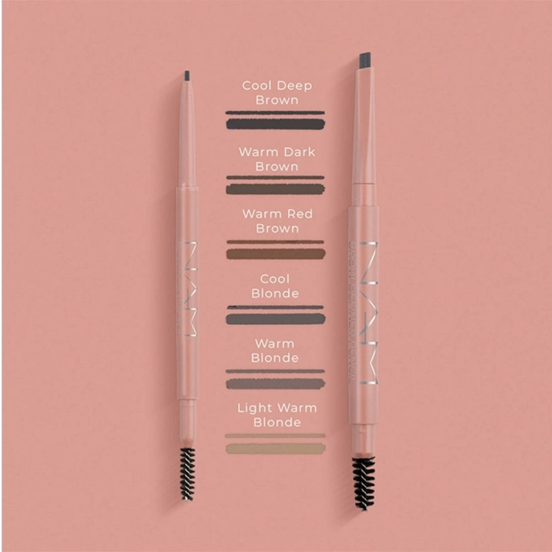 NAM Brow Definer Pencil 2-in-1 Triangle Tip Brow Pencil with Spoolie