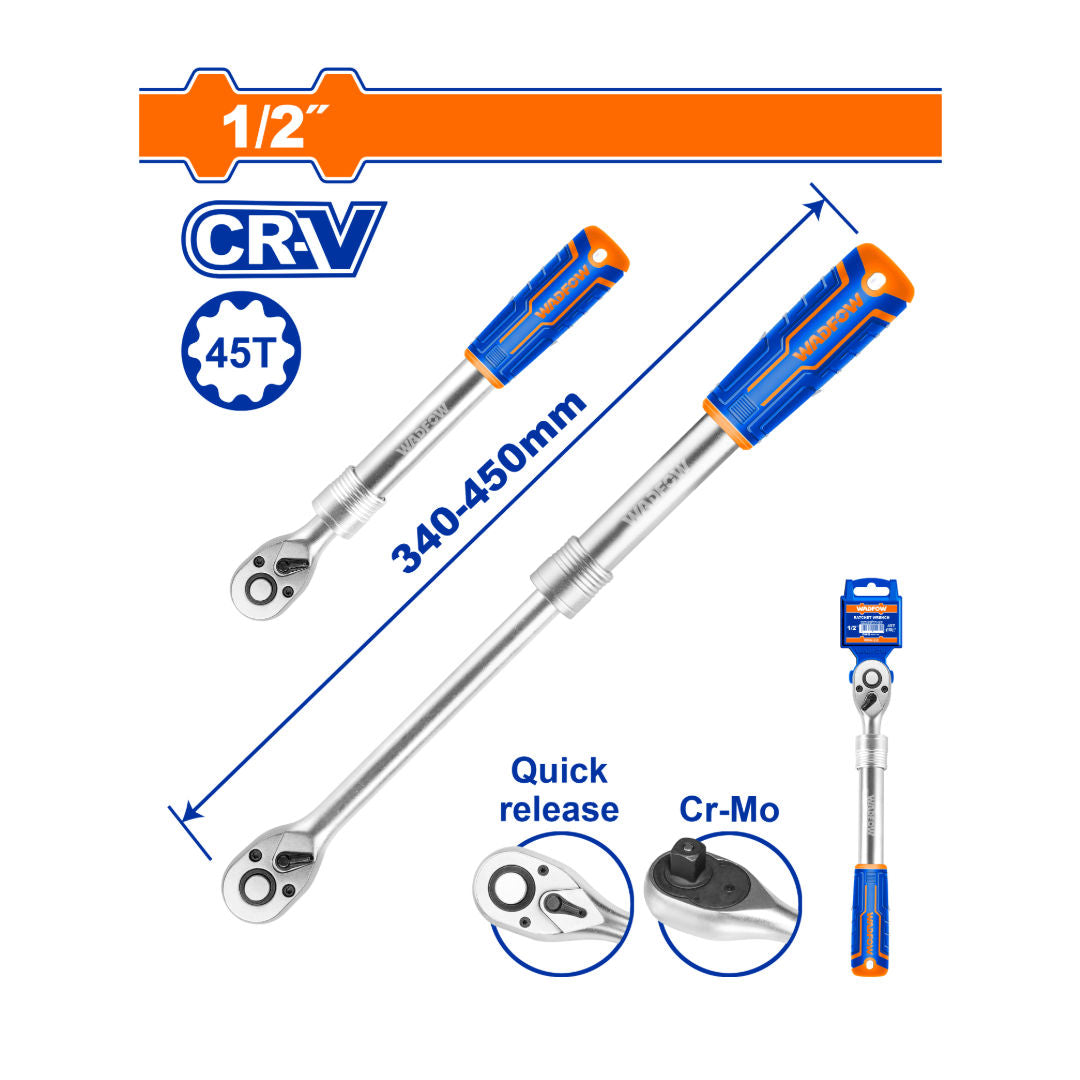 WADFOW 1/2" Extendable Ratchet Wrench