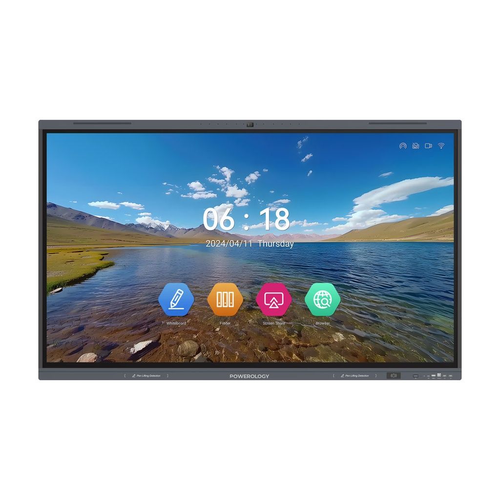Powerology Dual Windows & Android Interactive Smartboard, 75", Black