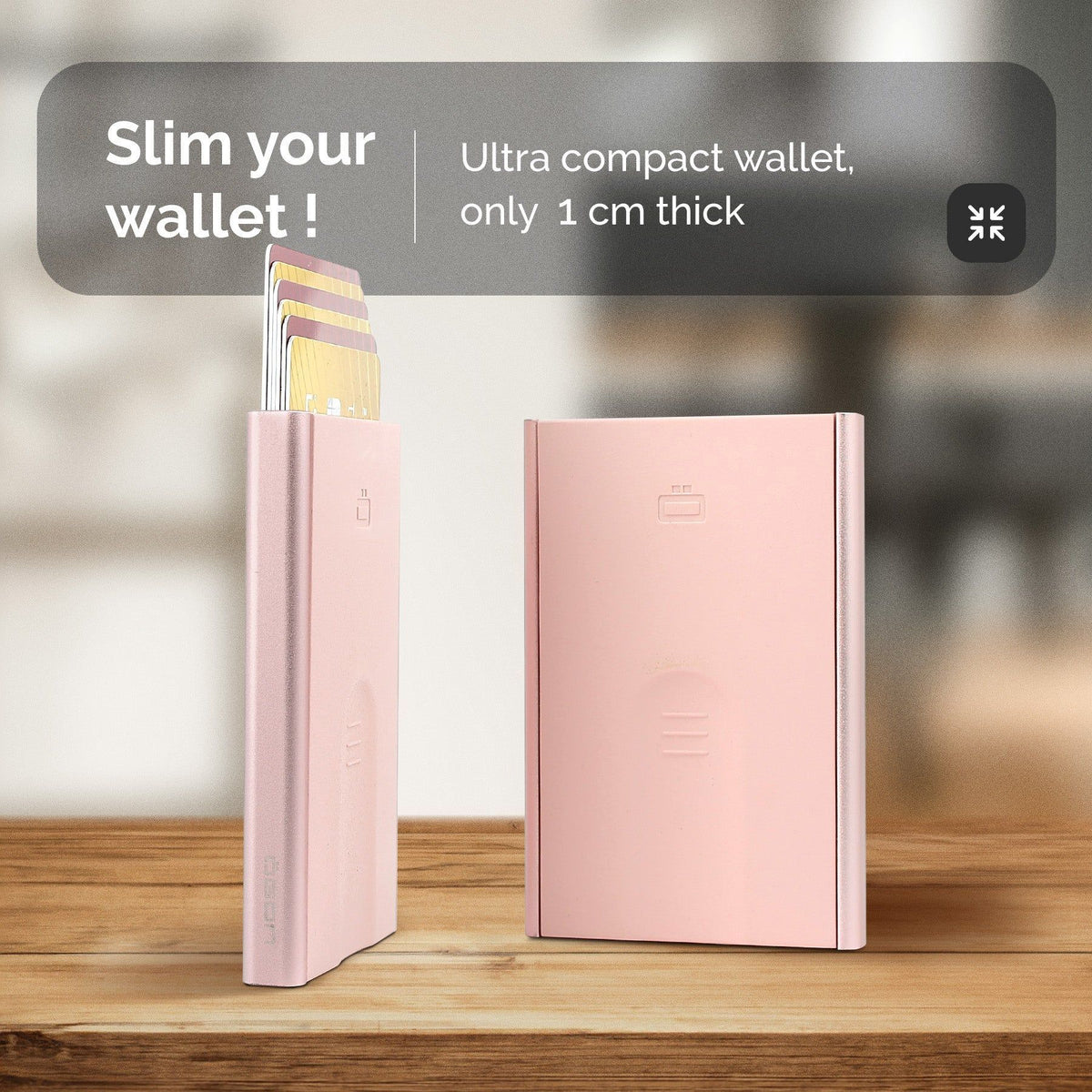 Ogon Automatic Slider Card Holder, Pink