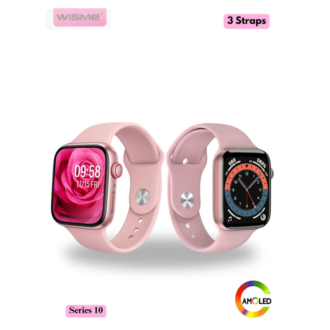 WISME X51 Mini Smart Watch with 3 Bands, Pink