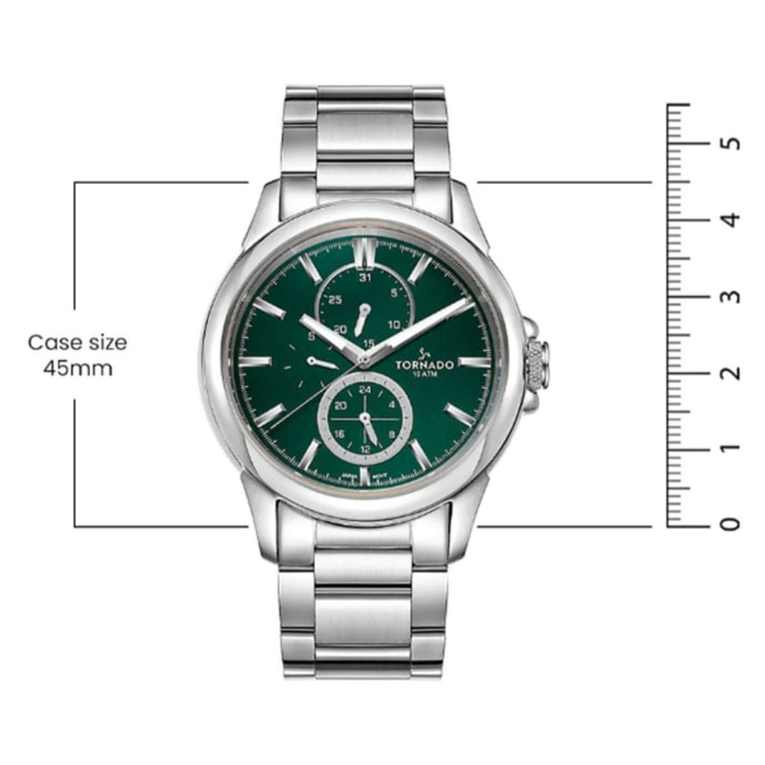 TORNADO Celestia Elite Men's Japanese Quartz Stainless Steel Watch, T6107 Series