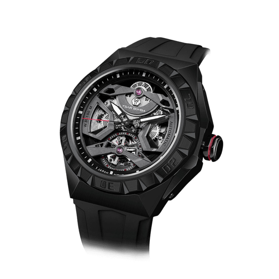 TSAR Bomba Men's Jewels Automatic FKM Rubber Strap Watch