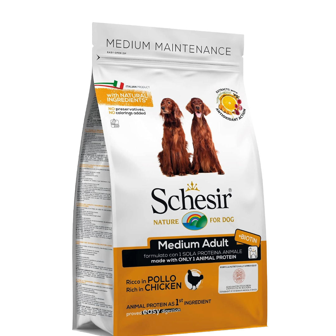 Schesir Maintenance Dry Dog Food For Medium Adult, 3kg