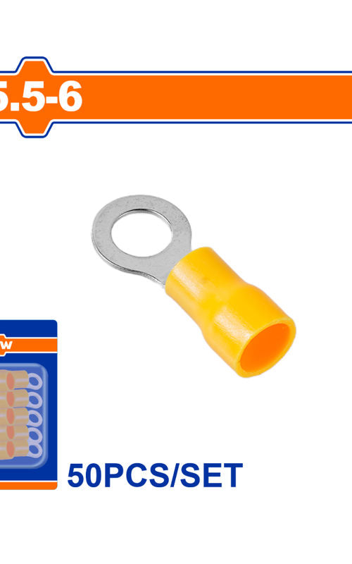 WADFOW Insulated Electrical Terminal Connector Sets, 50 Piece Wire Crimp Terminals, Color Coded, Blister Packed