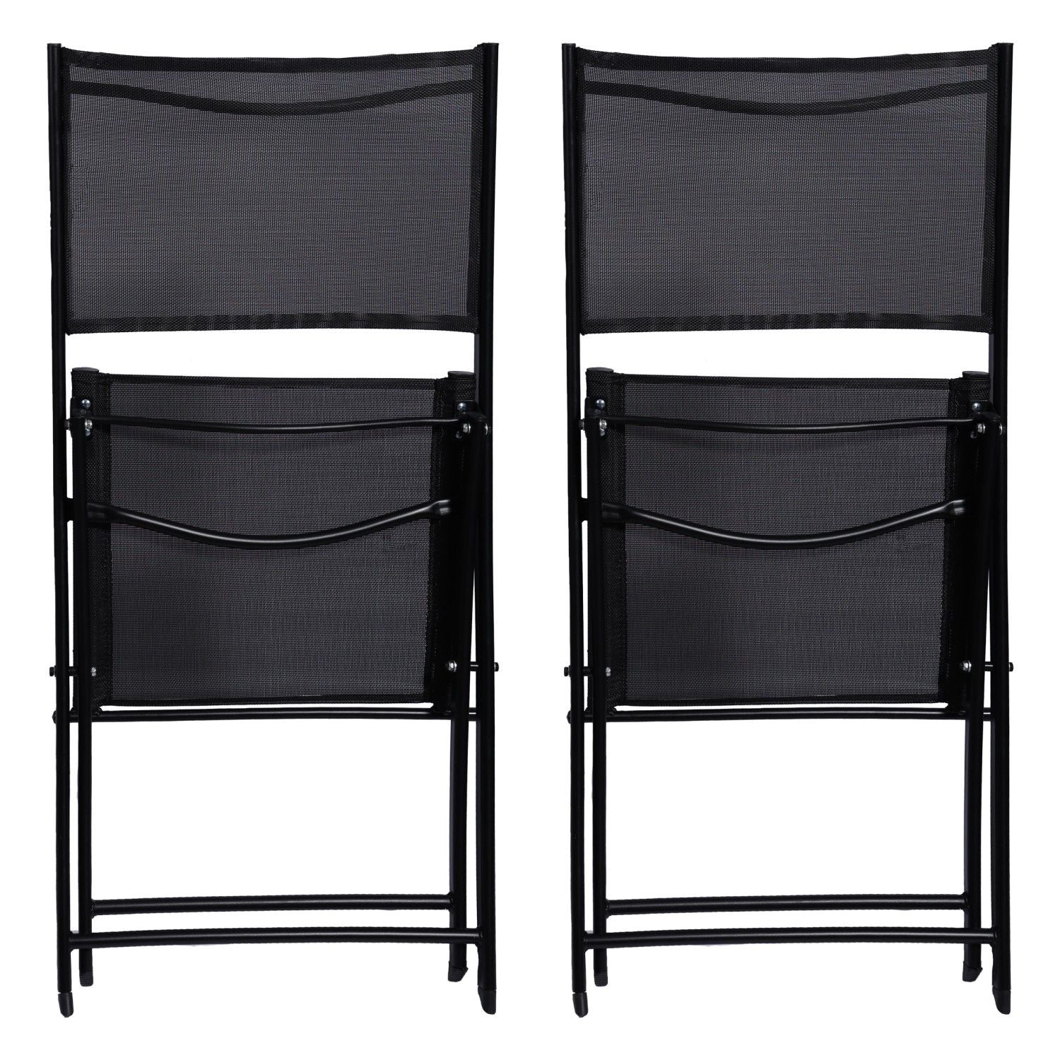 TNC Outdoor Furniture Set - 2 Folding Chairs & Semi‑Circular Table, TC‑22017