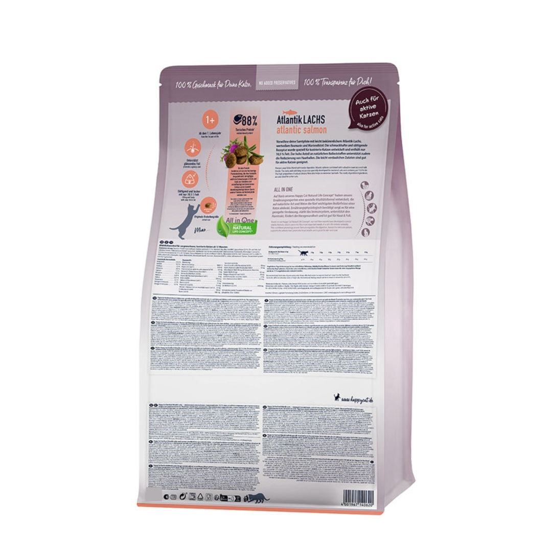 Happy Cat Sterilized Adult Atlantic Salmon Dry Cat Food, 1+ Year Old, 300gm