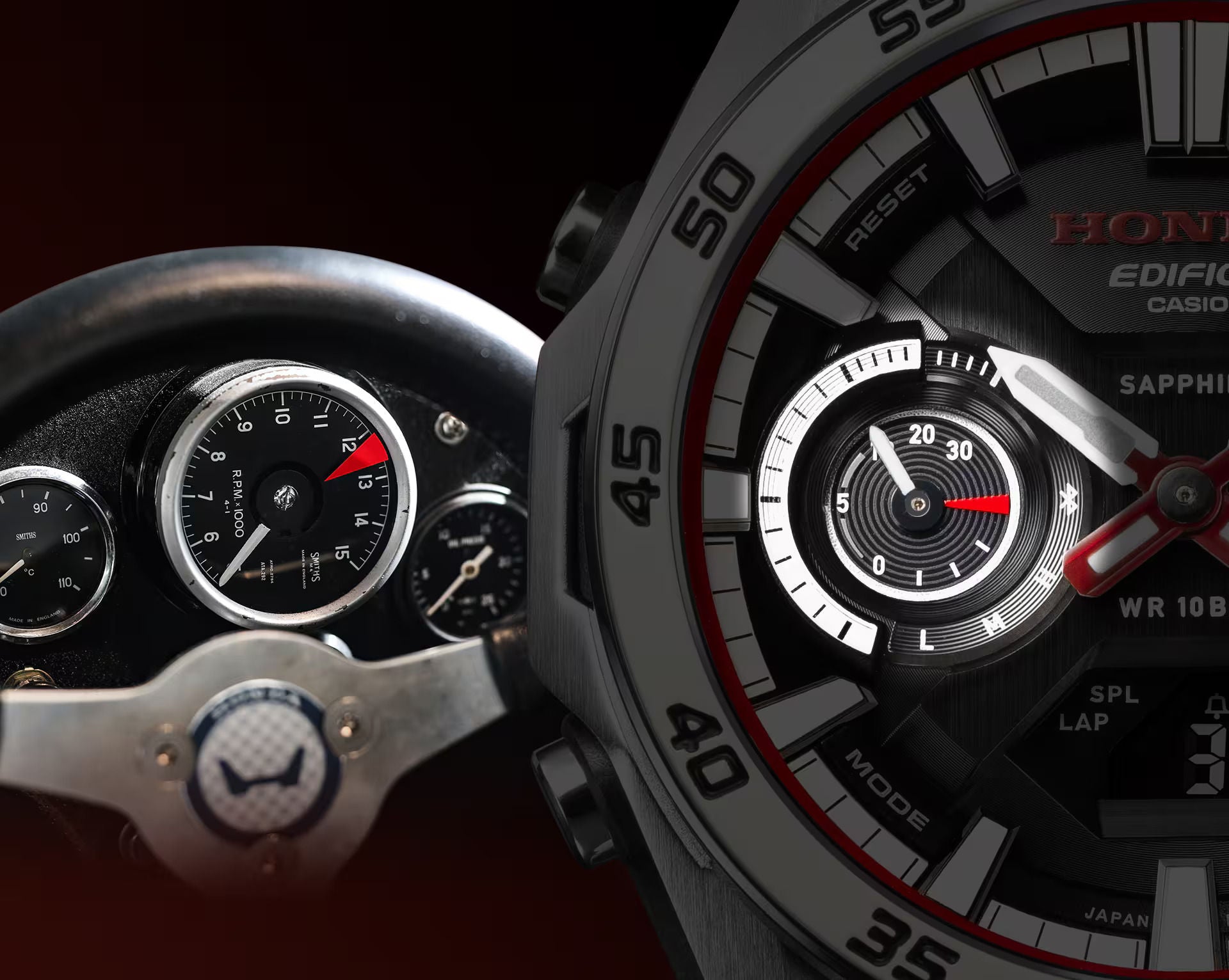 Casio EDIFICE Sospensione ECB-2300HR-1A, Honda RA272 60th Anniversary Limited Edition Bluetooth Solar Watch