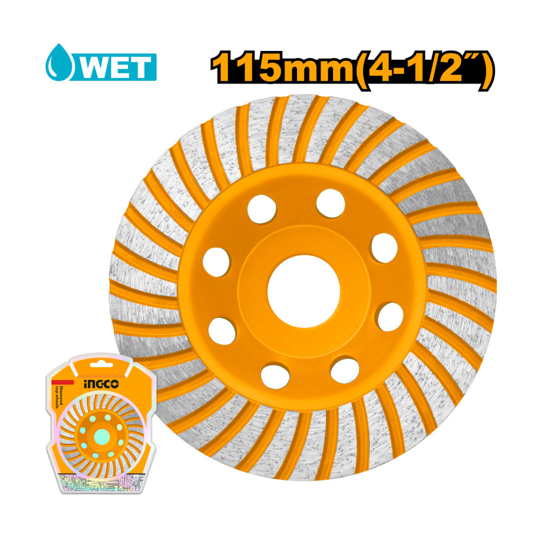 INGCO Diamond Grinding Head Cup Wheel, 115mm