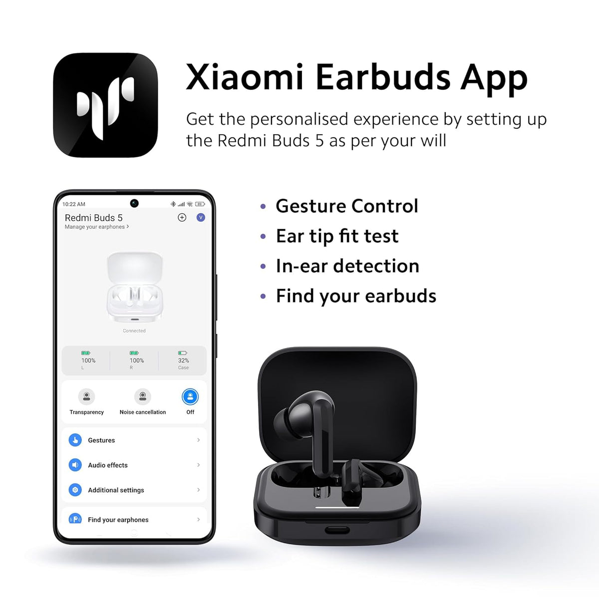 Xiaomi Redmi Buds 6 True Wireless Earbuds with Active Noise Cancellation