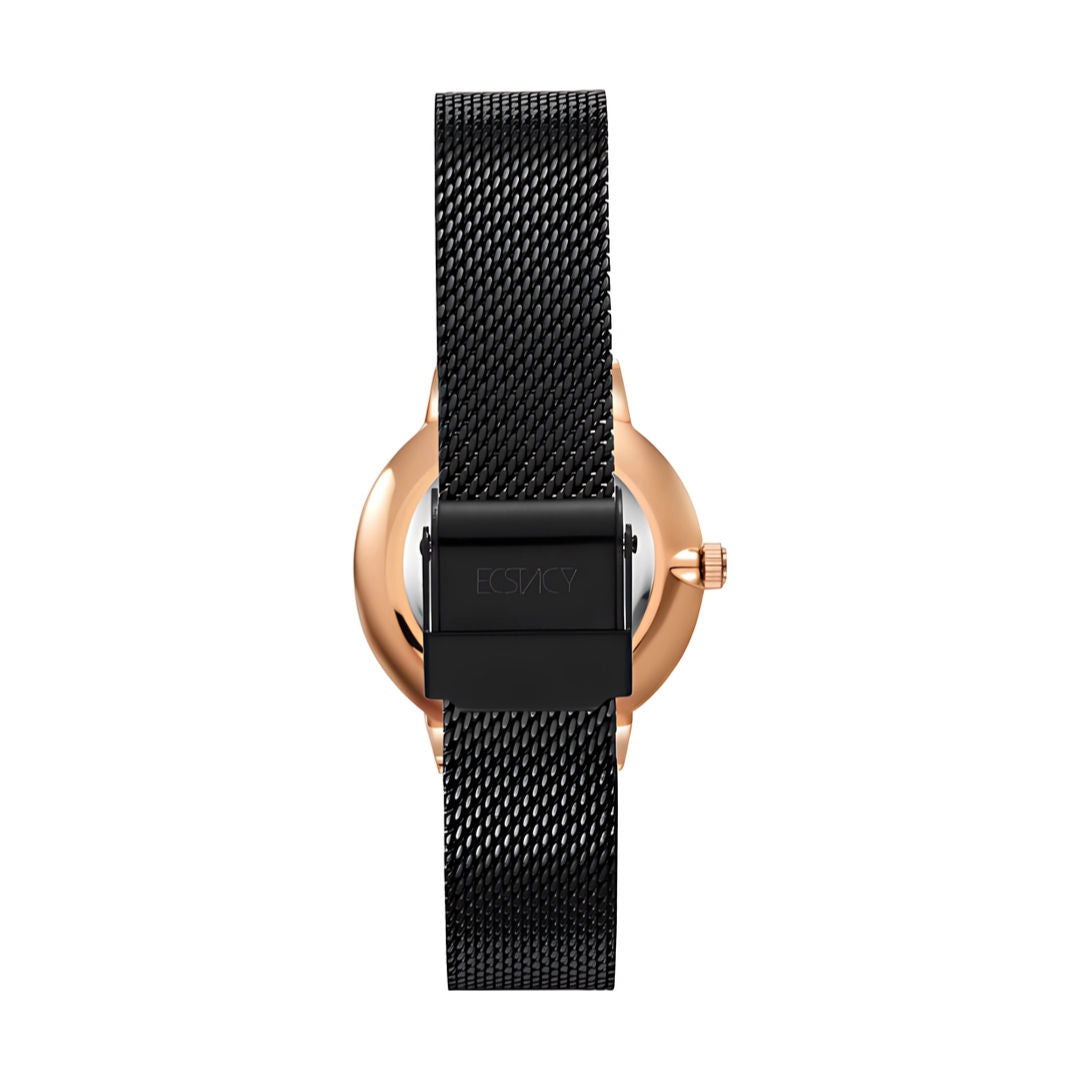 Ecstacy Women's Analog Black Dial Watch, E23502-KMBB Series