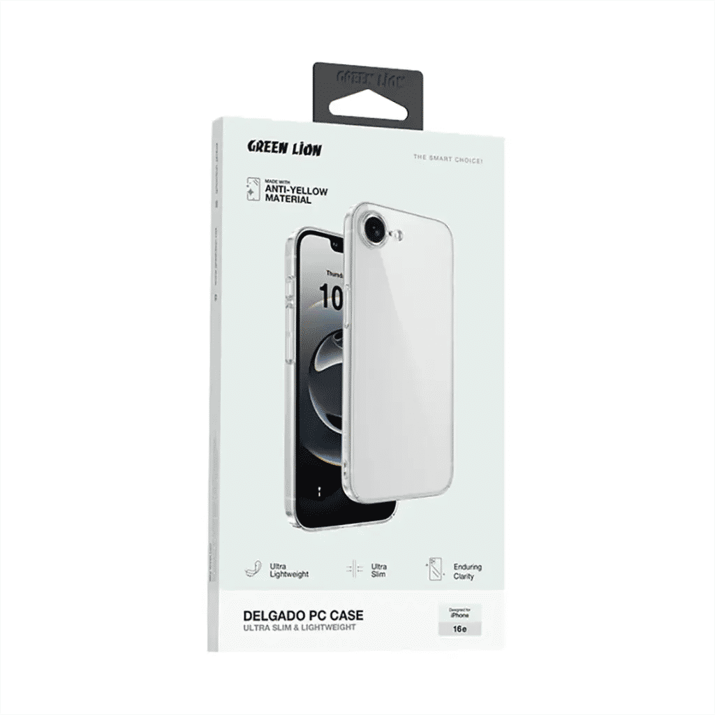 Green Lion Delgado PC Case for iPhone 16e - Clear
