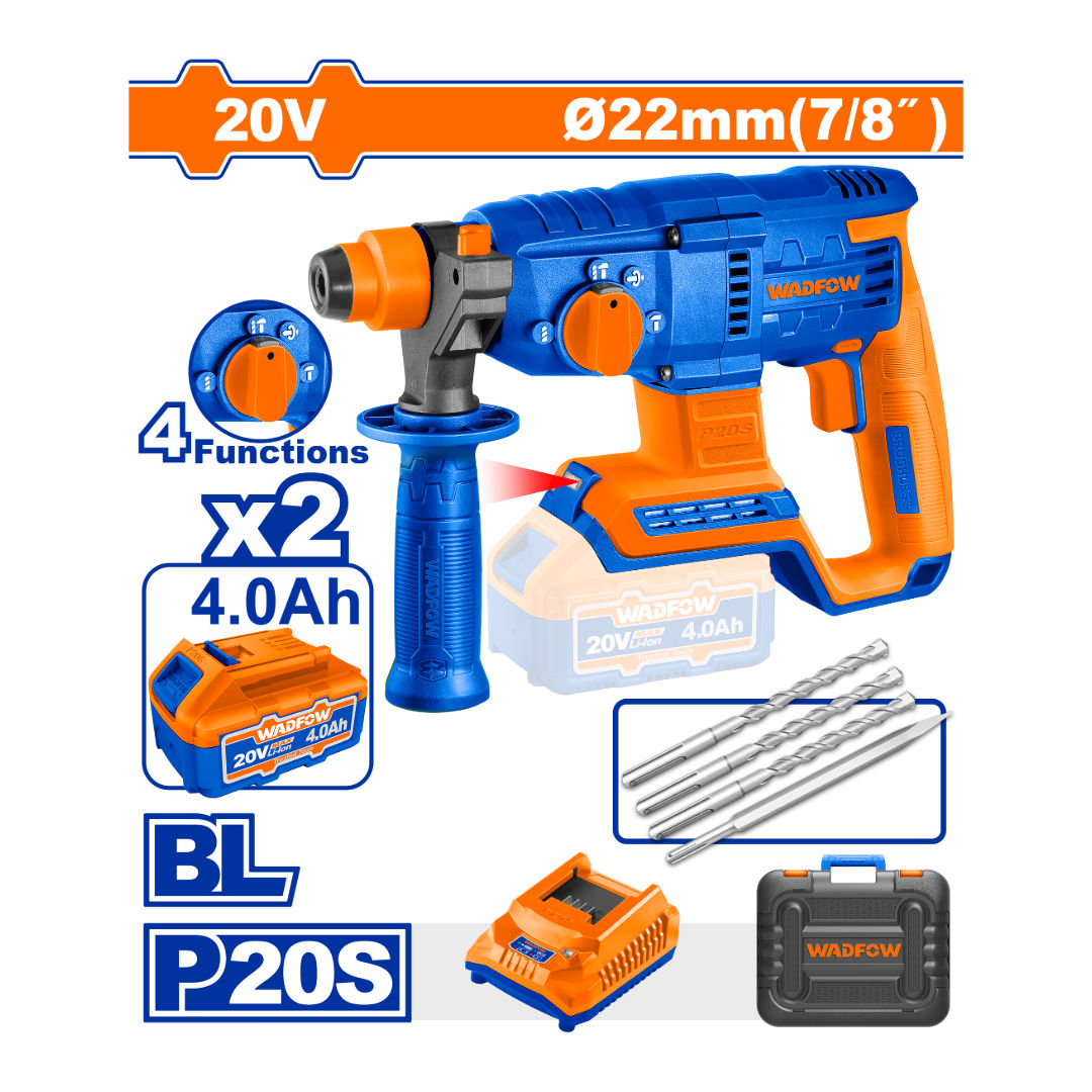 WADFOW Cordless Rotary Hammer, 20V