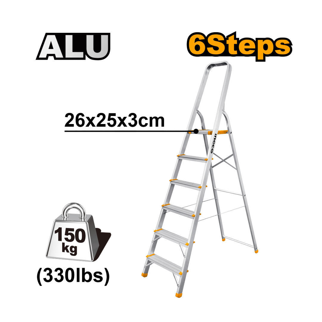 INGCO Aluminum Household Ladder, 150kg Load