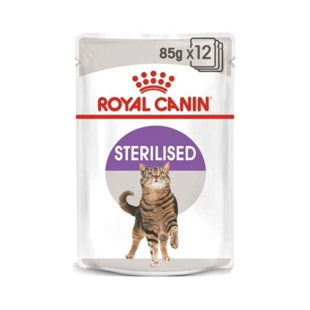 Royal Canin Sterilised Gravy Wet Cat Food, For Adult Sterilised Cat, 12x85g Pouches