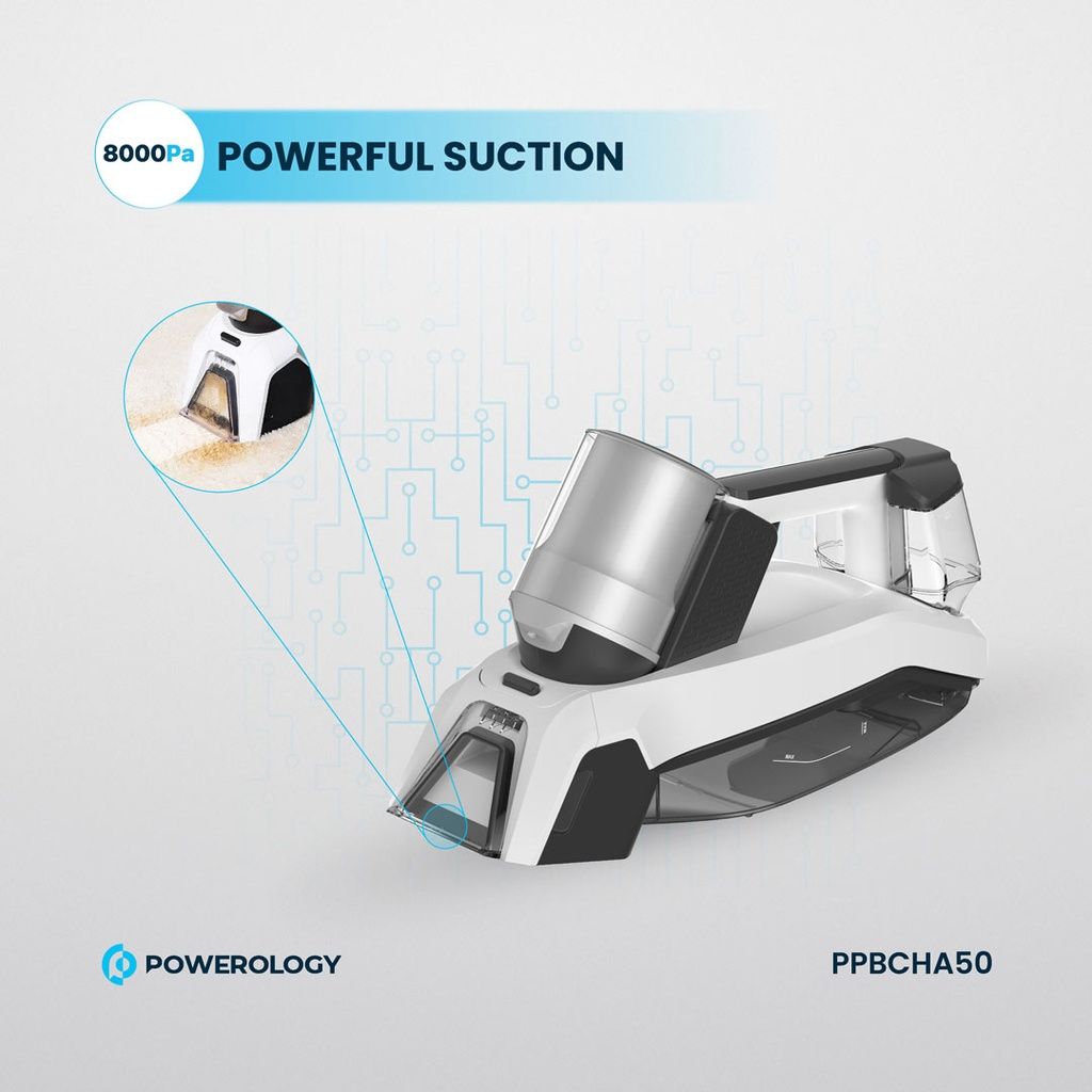 Powerology Cordless Spot Cleaner, White