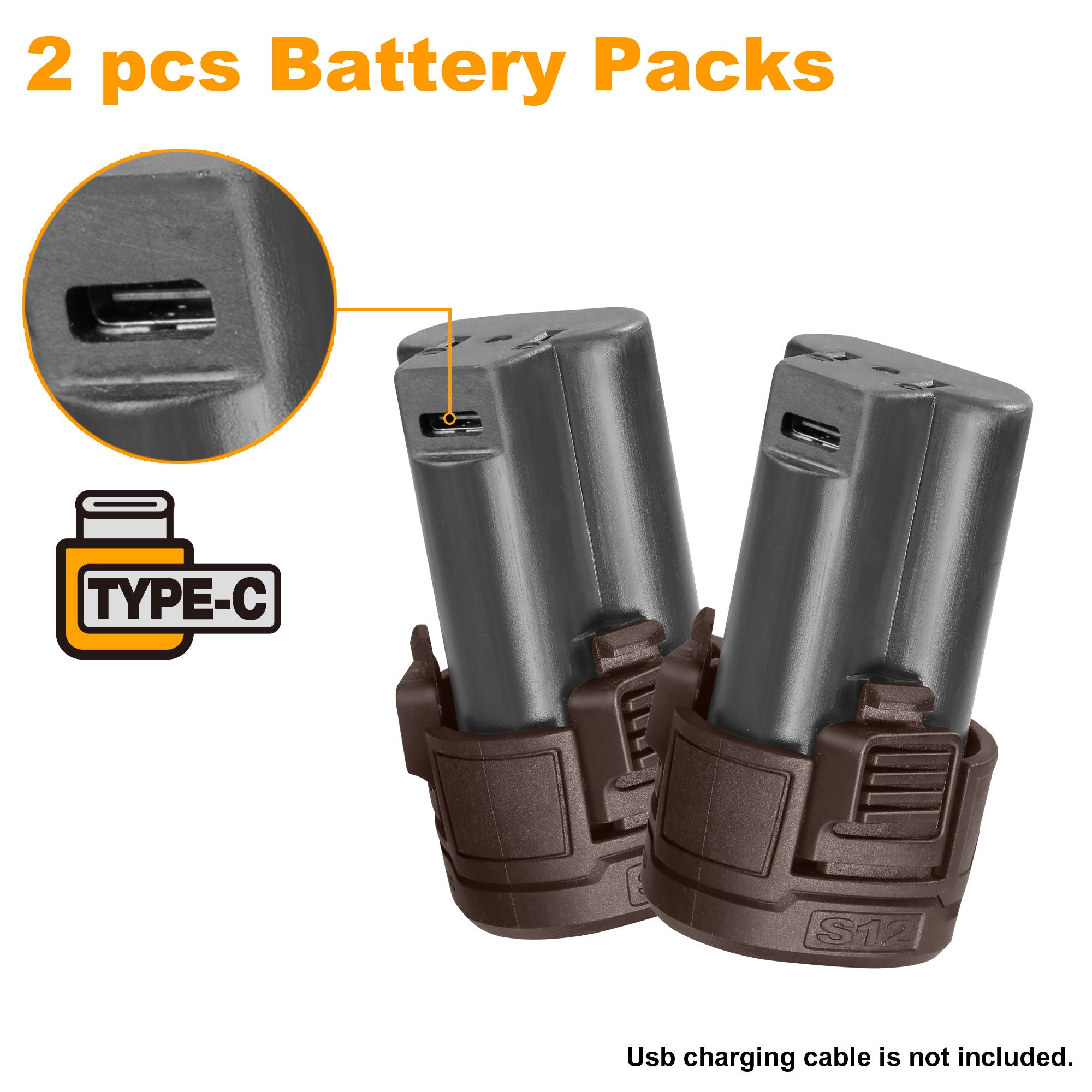 INGCO 12V Cordless Impact Drill Kit, 20Nm, 2-Speed with USB-C Batteries & Carry Case