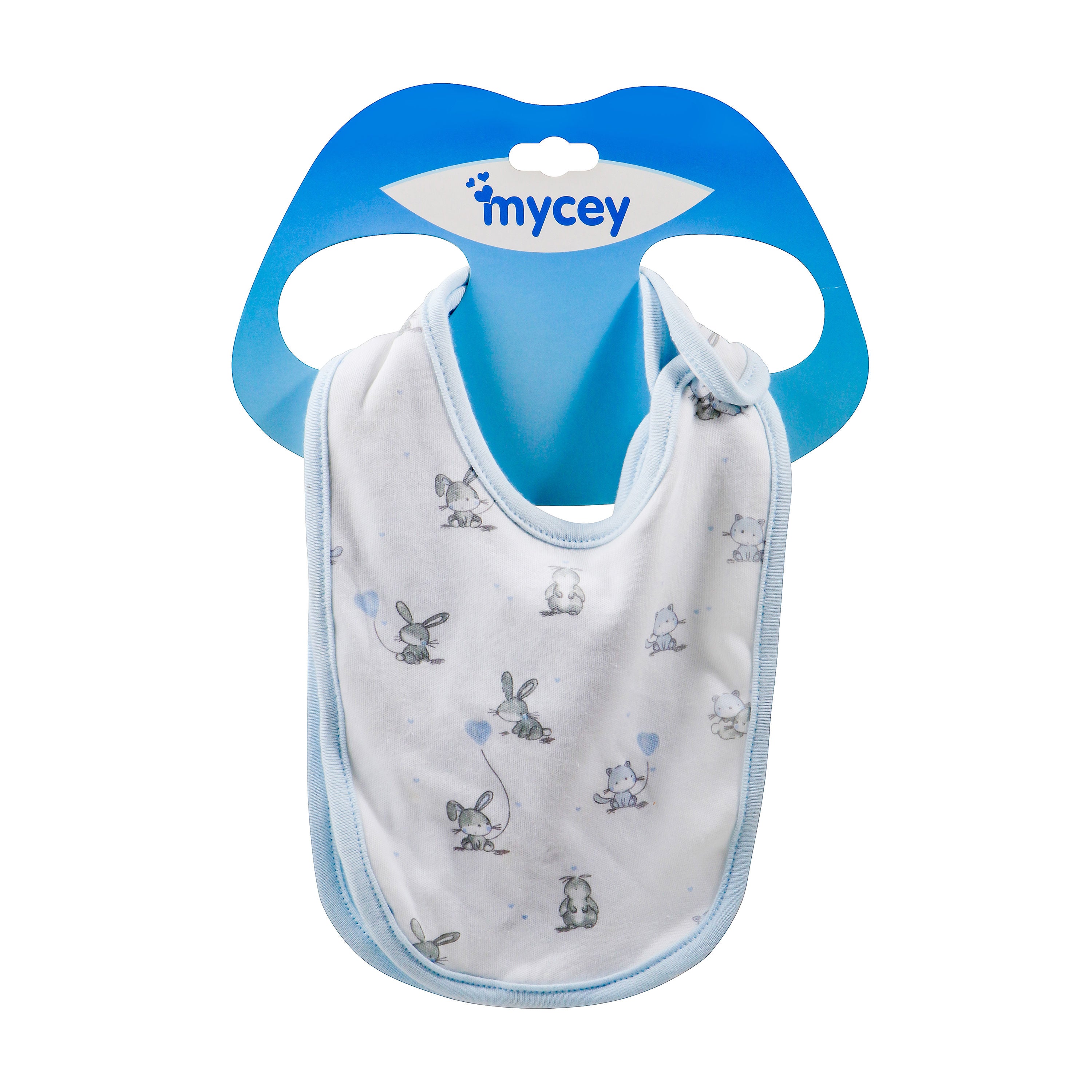 Mycey Cotton Bibs, 2-Piece Set, Blue