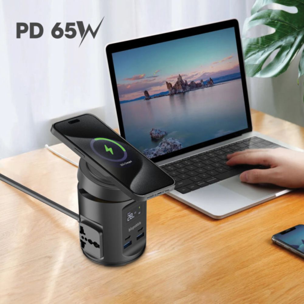Blupebble Magpod Hub Usb-C Power Delivery And Usb-A Qc3.0 65W Black