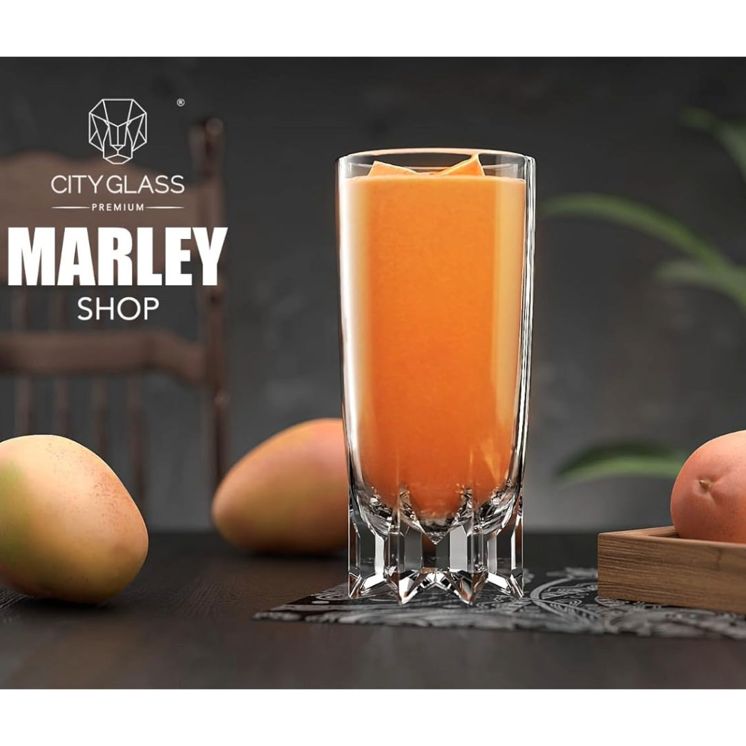 City Glass Marly HiBall Cup Set, 270ml, 6 Pieces Gift Box