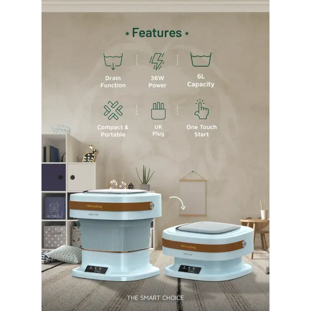 Green Lion Portable 6L Washing Machine, Blue