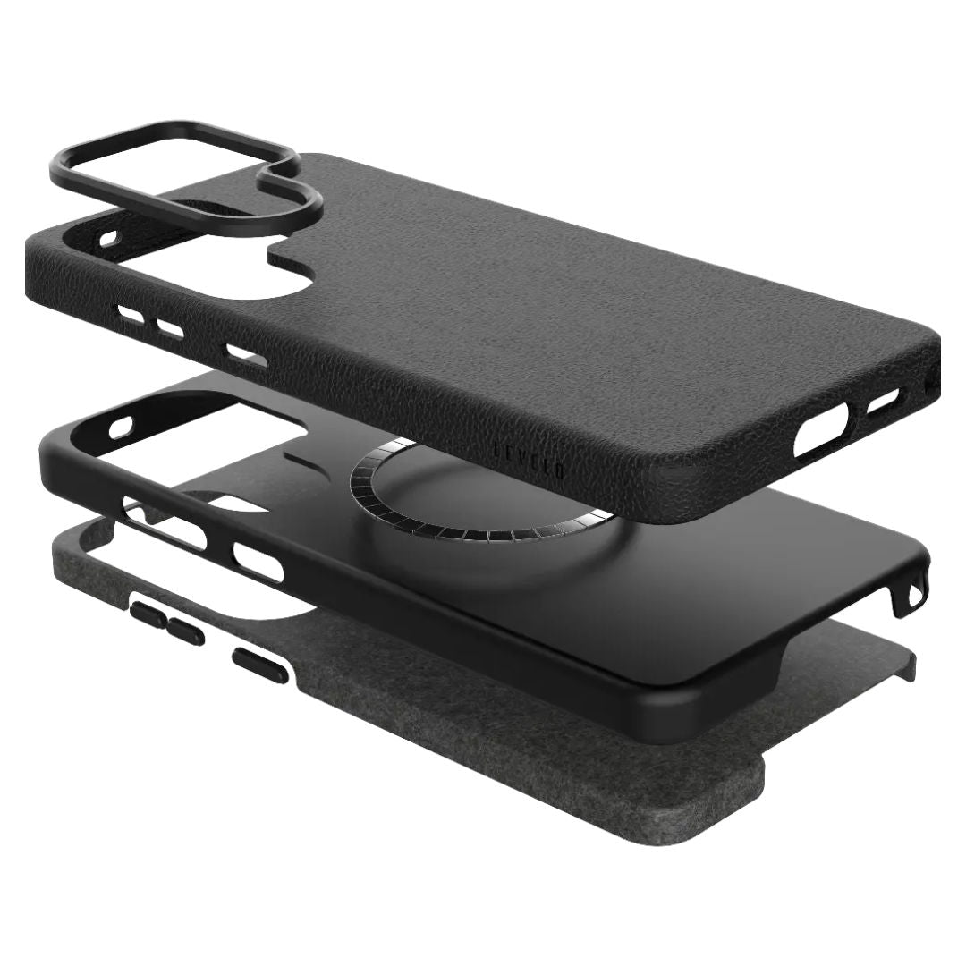 Levelo Preu Full-Leather MagSafe Case for Samsung Galaxy S26 Ultra, Black