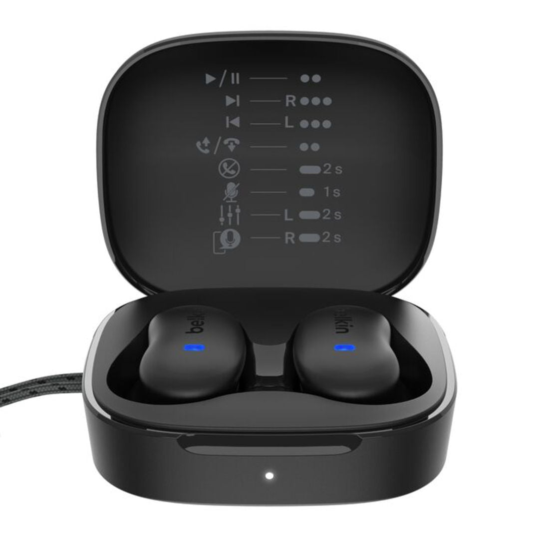 Belkin SoundForm™ Anywhere Wireless Earbuds, Bluetooth 6.0, 26H, Black
