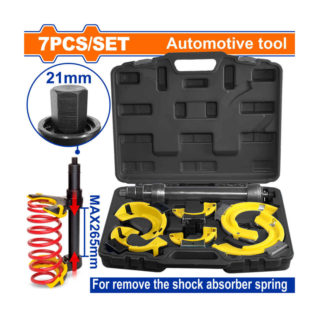 WADFOW Coil Spring Compressor Set, 3 Interchangeable Yokes, Max Opening 265mm, Carbon Steel
