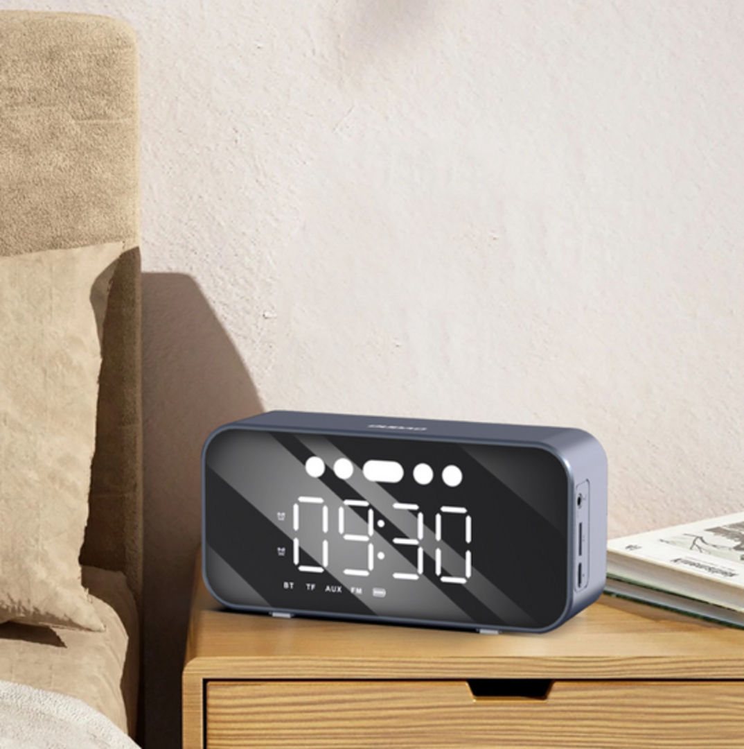 DUDAO Y17 Wireless Bluetooth Digital Clock Speaker, Silver
