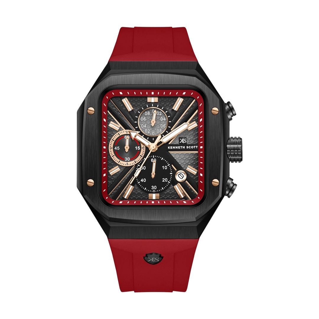 KENNETH SCOTT Men's Chronograph Black Dial Watch, K26104 Series