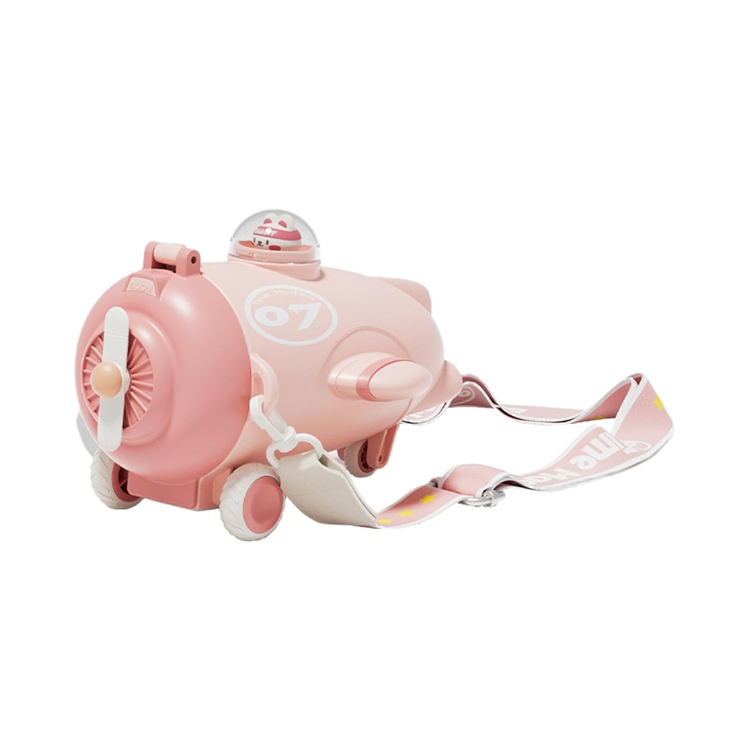 Twisoo Kids Water Bottle, BPA-Free Plastic Bottle With Plane Design, Leakproof & Portable, 400ml, MIN-008