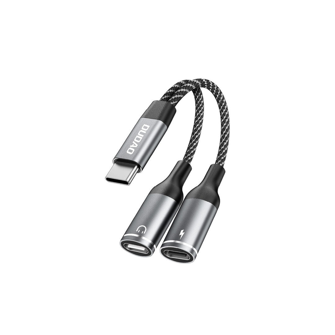 DUDAO L13C+ Aluminium Alloy Braided Charging Cable 2IN1 Cable USB-C TO Cx2