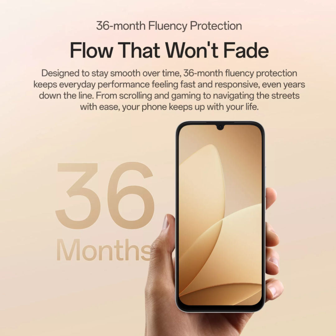 Oppo A6c 4G 6.75" HD Display Smartphone, 4GB RAM, 128GB Storage, Stone Brown
