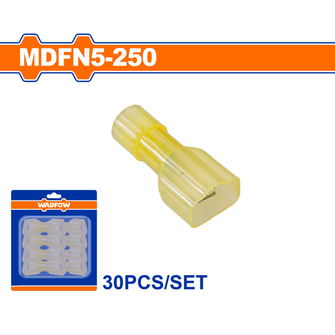 WADFOW Insulated Terminal Connector Sets, Brass + PA Electrical Crimp Terminals, 30 Pieces